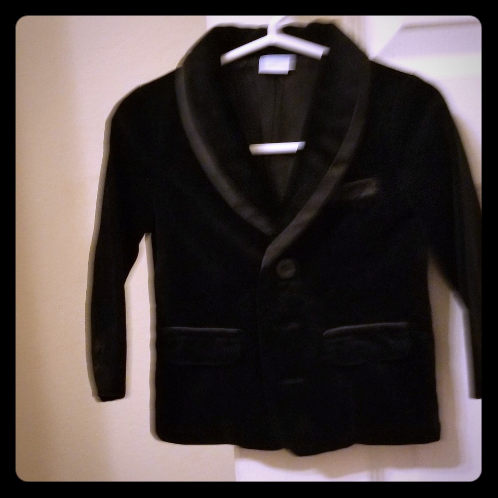 Sued black toddler suit jacket